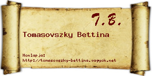 Tomasovszky Bettina névjegykártya